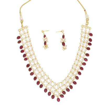 "Odika 1 Line Pearl Necklace - JPAPL-23-19 - Click here to View more details about this Product